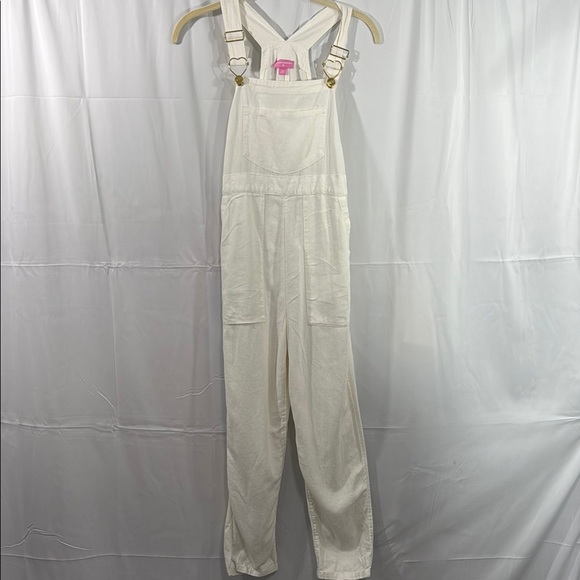 Stoney Clover Lane White Overall Linen Blend Overalls Size XXS - Picture 1 of 11